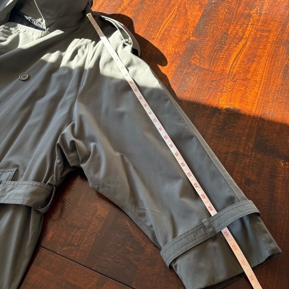Jones New York Trench Coat Wool Liner Green Grey Size 46R - Picture 15 of 15
